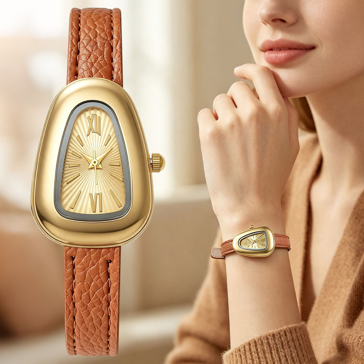 Watch Triangle Luxury - Irregular Oval Quartz Watches Roman Numerals
