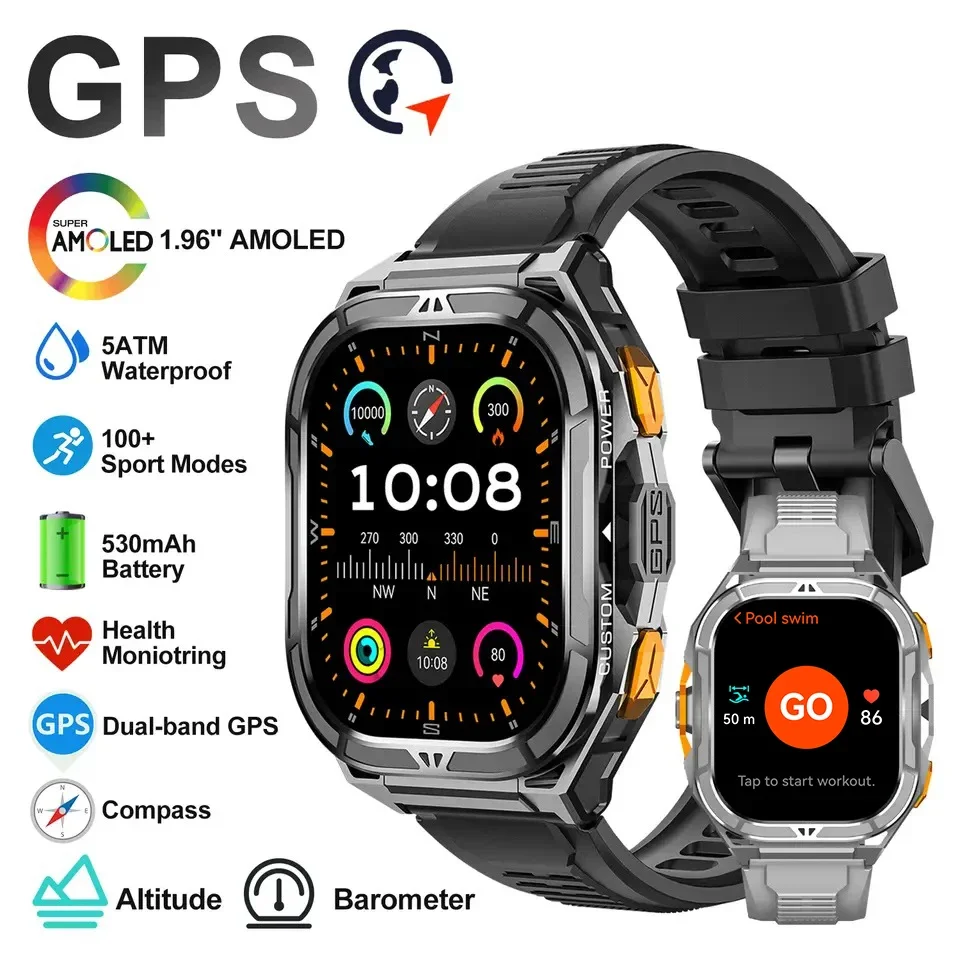 Luxury Watch Arabic - Luxury AMOLED Smartwatch Real GPS 5ATM