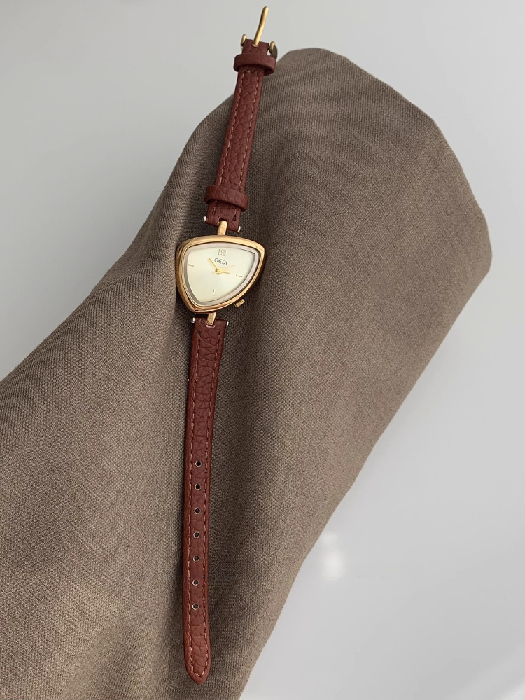 Women Quartz Watch Simple Gold - Watch Triangle Luxury review and price