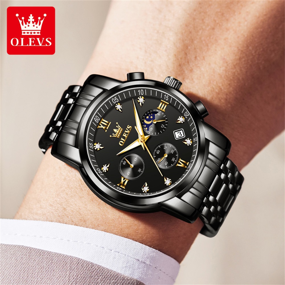 OLEVS Popular men's watches st - Luxury Watch Black review and price