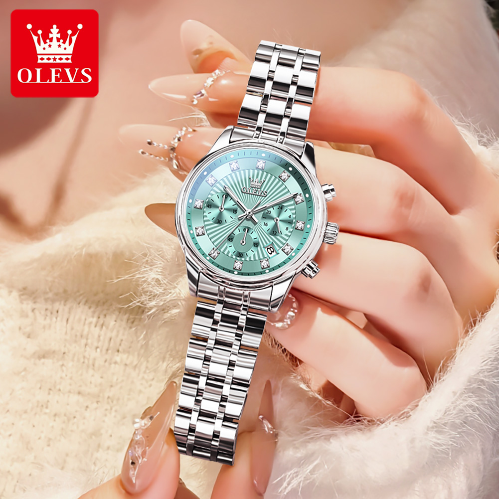 OLEVS Womens Watches Fashion L - Luxury Watch With Green Dial review and price