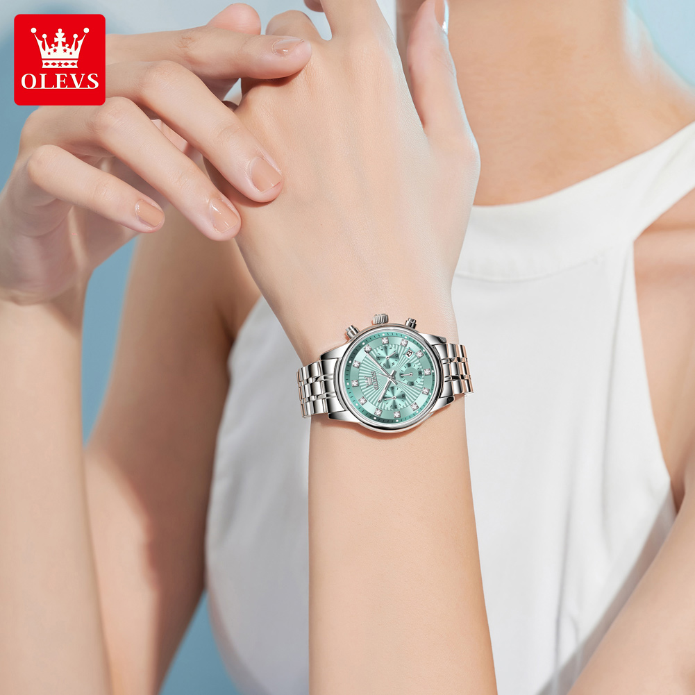 OLEVS Womens Watches Fashion L - Luxury Watch With Green Dial review and price