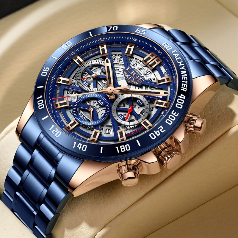 LIGE 2024 New Men Watch Top Br - Luxury Watch Low Price review and price
