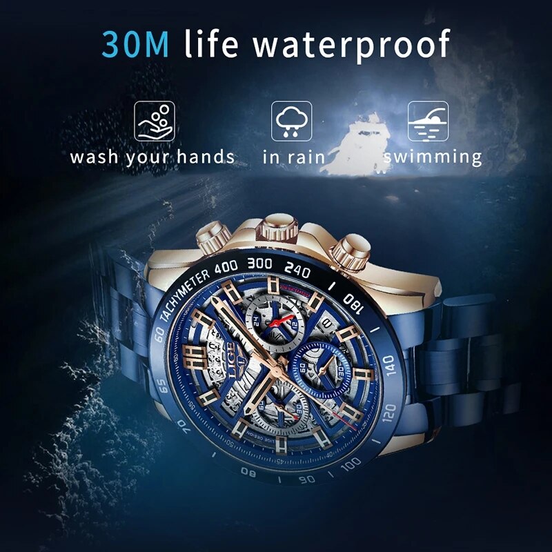 LIGE 2024 New Men Watch Top Br - Luxury Watch Low Price review and price
