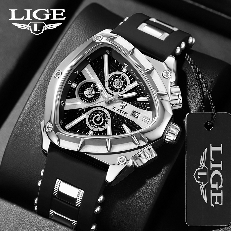 LIGE Fashion Men's Watch Luxur - Watch Triangle Luxury review and price