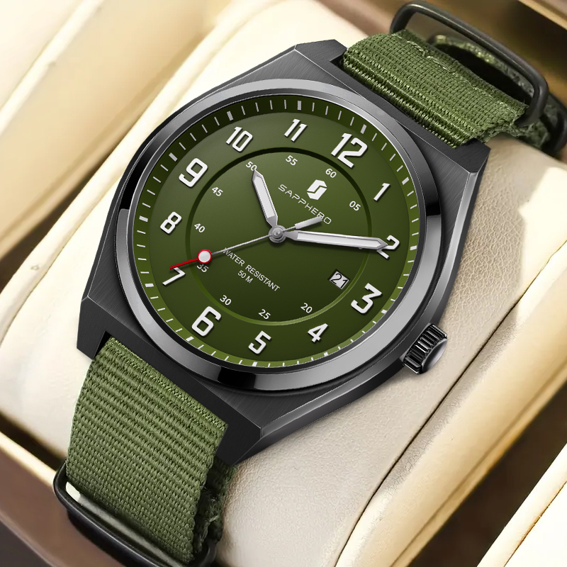SAPPHERO Men's Sports Quartz W - Luxury Watch With Green Dial review and price