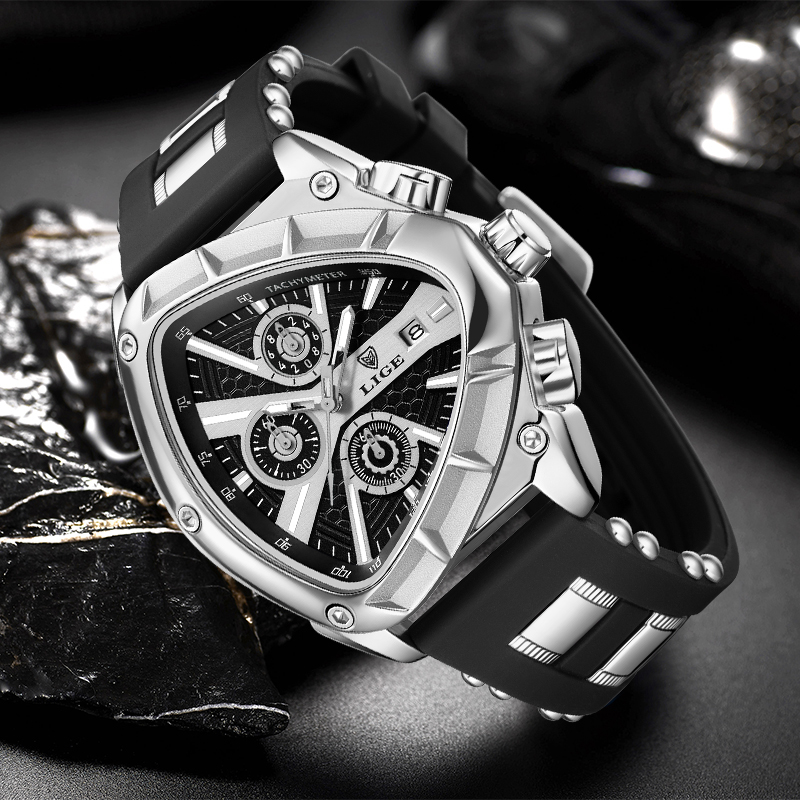 LIGE Fashion Men Watch Triangl - Watch Triangle Luxury review and price