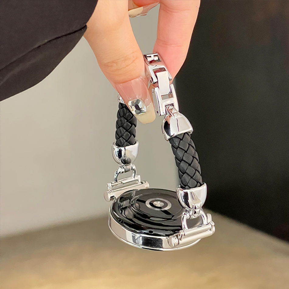 Metal Leather Woven Strap For  - Luxury Watch Galaxy review and price